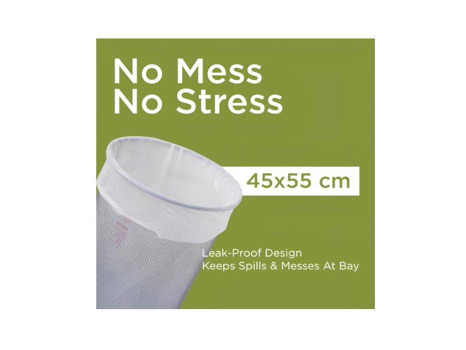 Hotpack Dust Bin Liner Bag Roll, 5 Gallons, White, 50pcs/pack