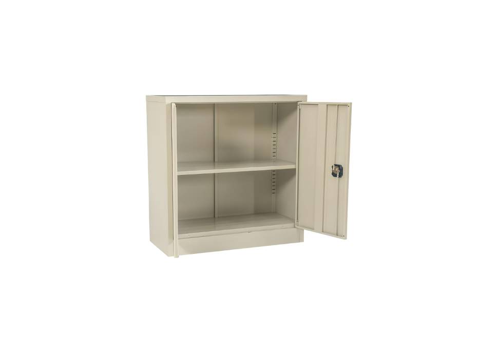 RIGID Office Cupboard Low Height, Steel Filing Cupboard, Cabinet with Shelves Storage Compartment, Beige