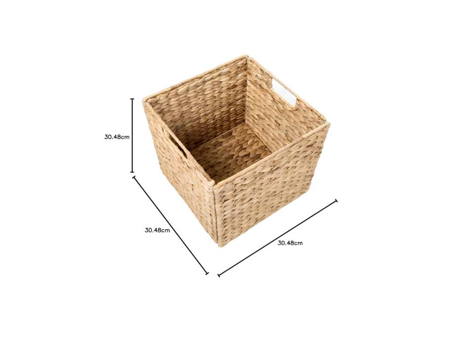 Trademark Innovations Foldable Hyacinth Storage Basket with Iron Wire Frame - Pack of 2