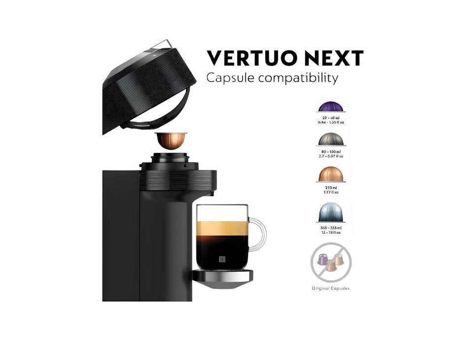 Nespresso Vertuo Next Premium Coffee Machine, Black