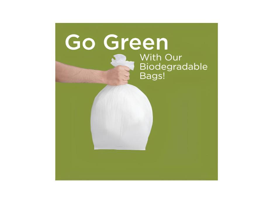 Hotpack Dust Bin Liner Bag Roll, 5 Gallons, White, 50pcs/pack