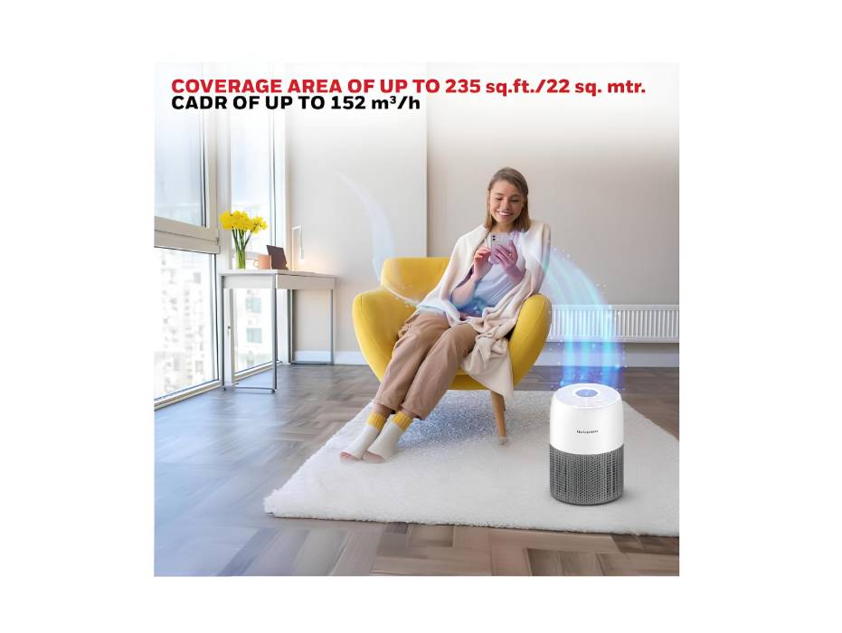 Honeywell Air Purifier for Home & Office, 3-in-1 filter - Pre-Filter, H13, Activated Carbon Filter, Removes 99.99% Pollutants, Allergens, Pet Danger, Smoke, Dust & Pollens - Air touch V1