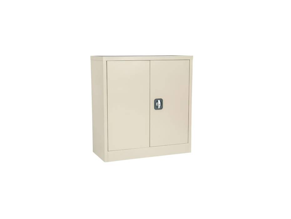 RIGID Office Cupboard Low Height, Steel Filing Cupboard, Cabinet with Shelves Storage Compartment, Beige