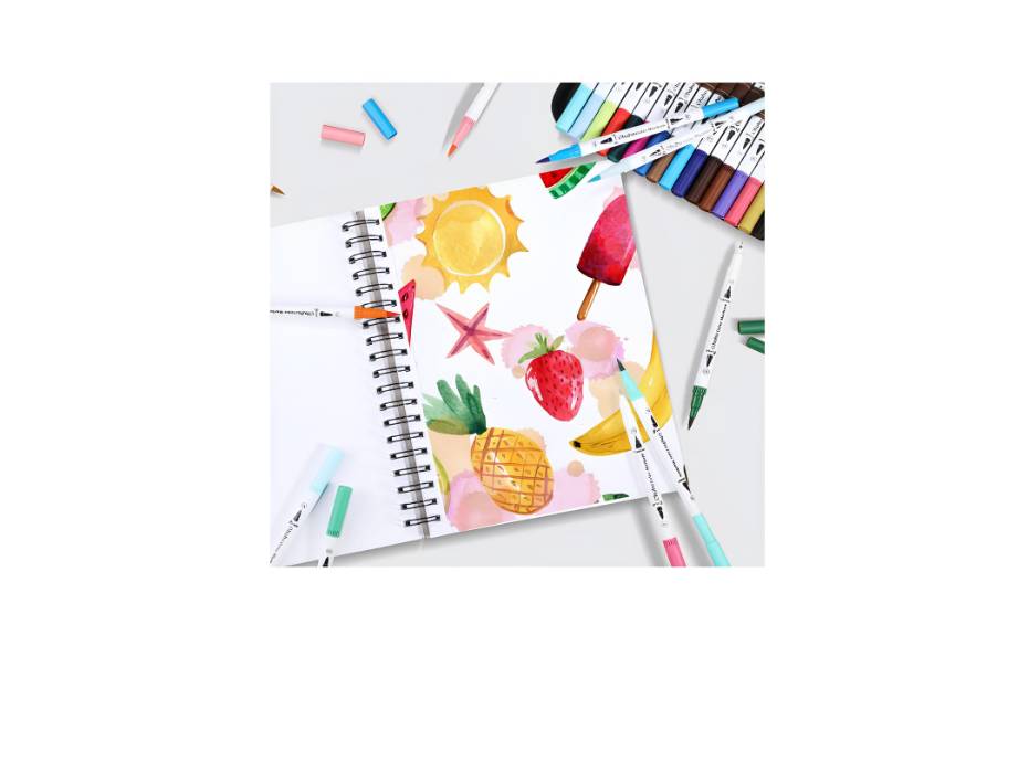 Ohuhu Marker Pads Art Sketchbook, 200Gsm, 60 Sheets, Spiral Bound , Specially For Alcohol Markers, 254 x 193mm
