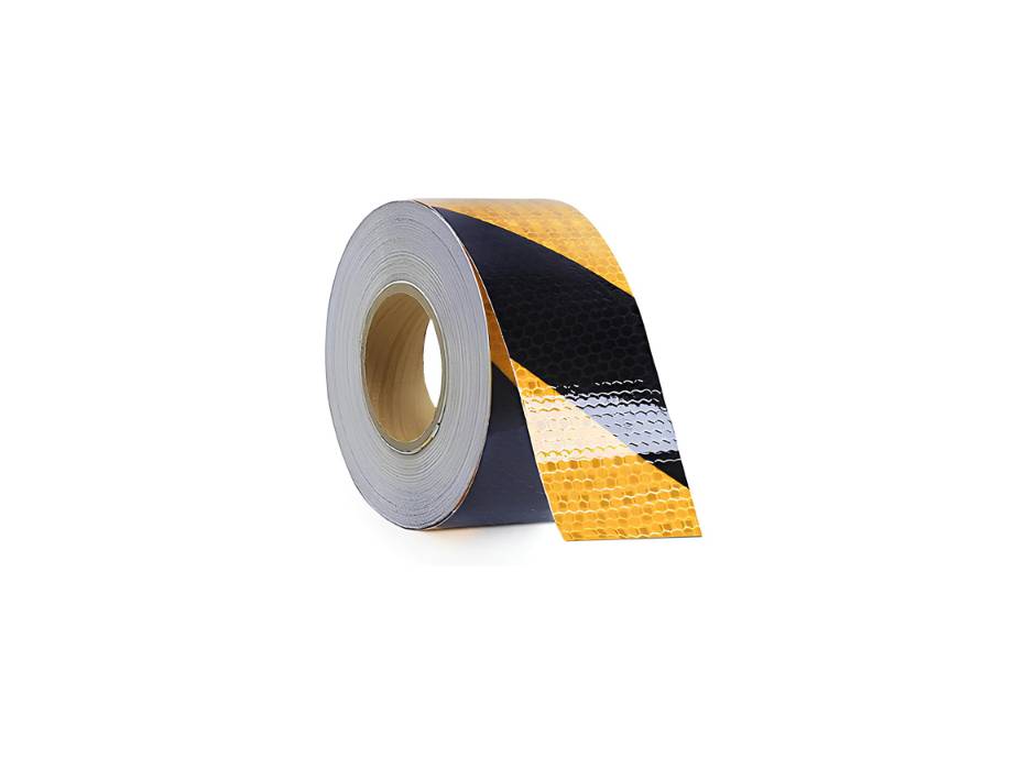 Reflective Safety Tape Roll, Waterproof, 2" X 150', Yellow/Black Striped