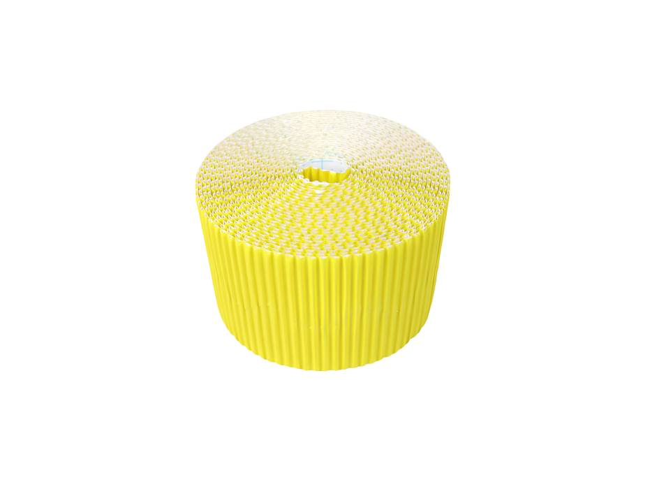 Bordette Scalloped Corrugated Card Border Roll - 57mm x 15m - Canary Yellow