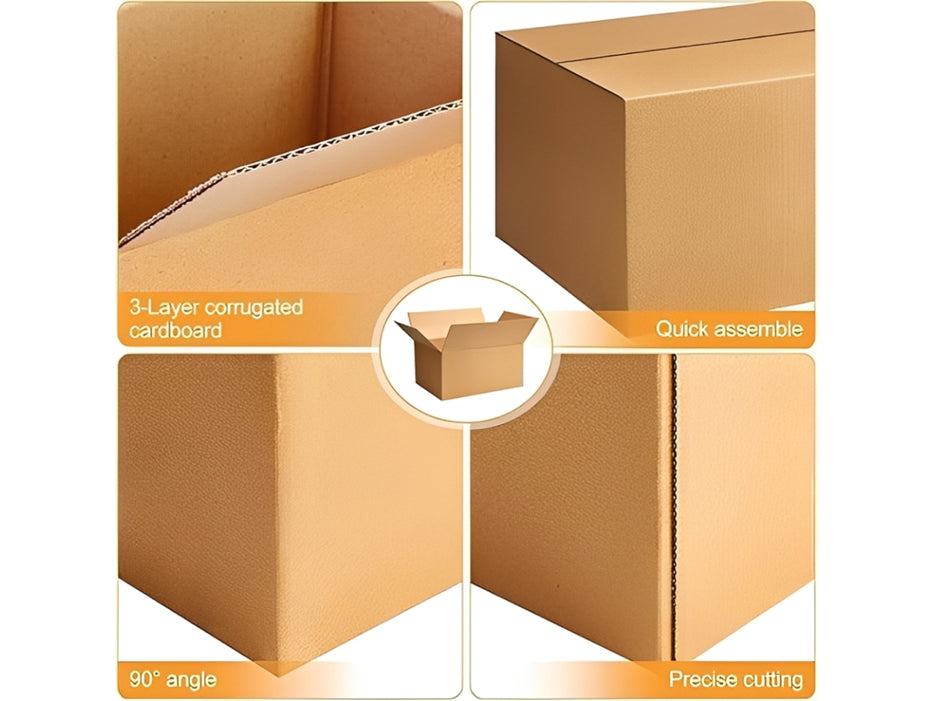 Corrugated Kraft Board Storage Box A4, 32x22x23cm - Pack of 25