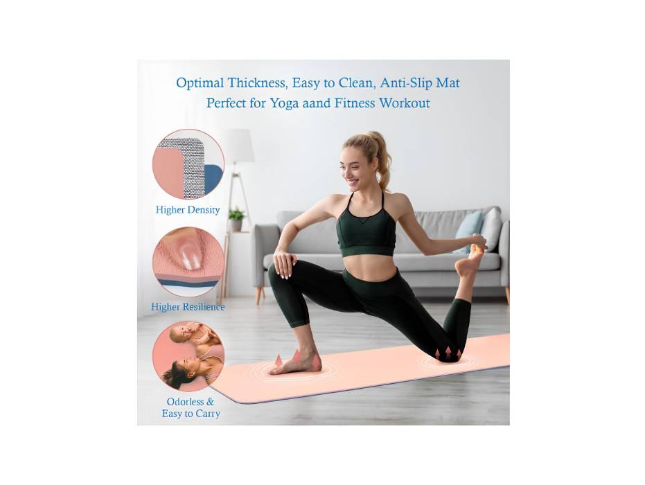 CLOUDFOUR Non-slip 6mm Thick Yoga/Workout Mat with Alignment Lines