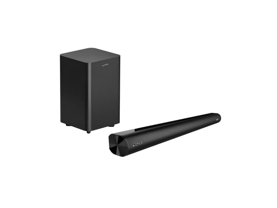 AZTECH 201 2.1 Channel Soundbar with Wired Subwoofer, 120 Watts, Bluetooth 5.3 Home Theater System