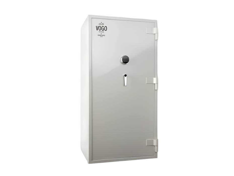 Shinjin Safe Tech Vogo Safes, VGF-1570, 383 Liters and 455 Kg, 3 Shelves + 1 Drawer with Key and Electronic Lock, Sand Beige