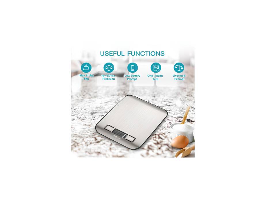 Ultrean Digital Food Scale, High Precision Kitchen Scale, Measures in Grams and Ounces for Cooking and Baking, 5 Units with Tare Function