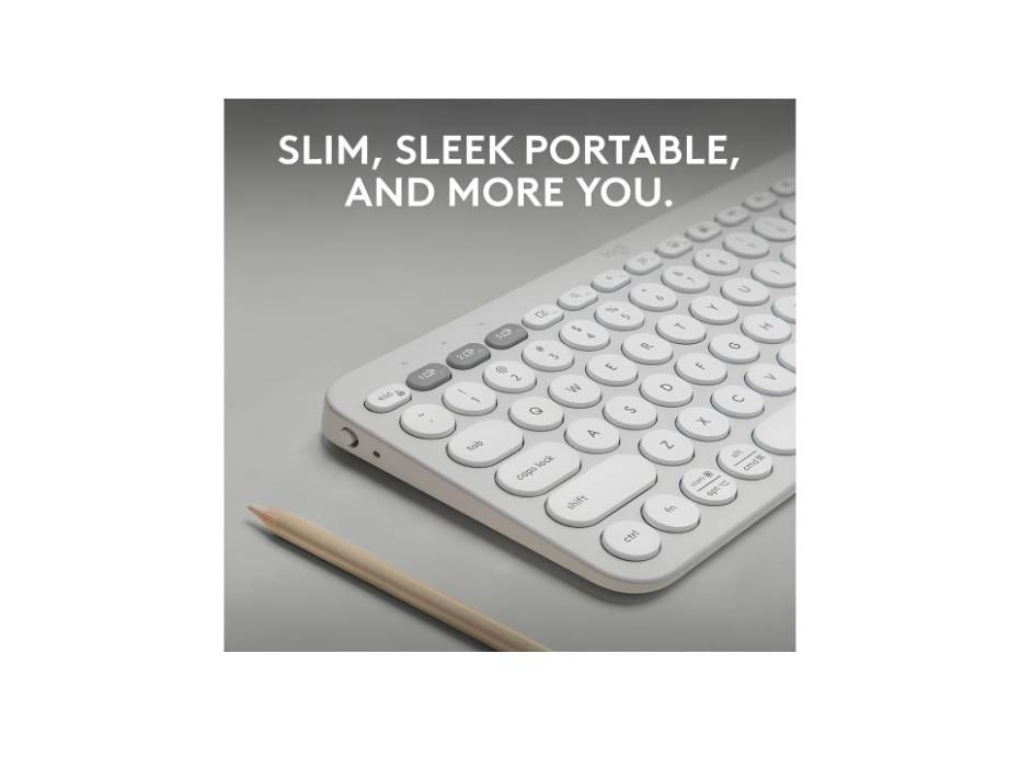 Logitech Pebble Keys 2 K380s, Multi-Device Bluetooth Wireless Keyboard, White