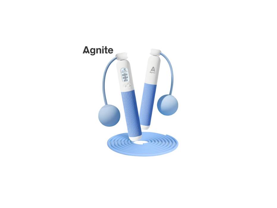 Agnite ER041 Electronic Counting Jump Rope – Perfect for Cardio and Full-Body Workouts | Adjustable 2.8m Length with LCD Screen for Tracking Progress
