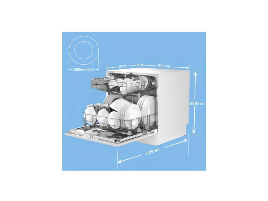 COMFEE' Dishwasher 8 Place Settings with 7 Programs, Super Quiet and Quick, LED Display, Delay Start and WiFi Function APP Control