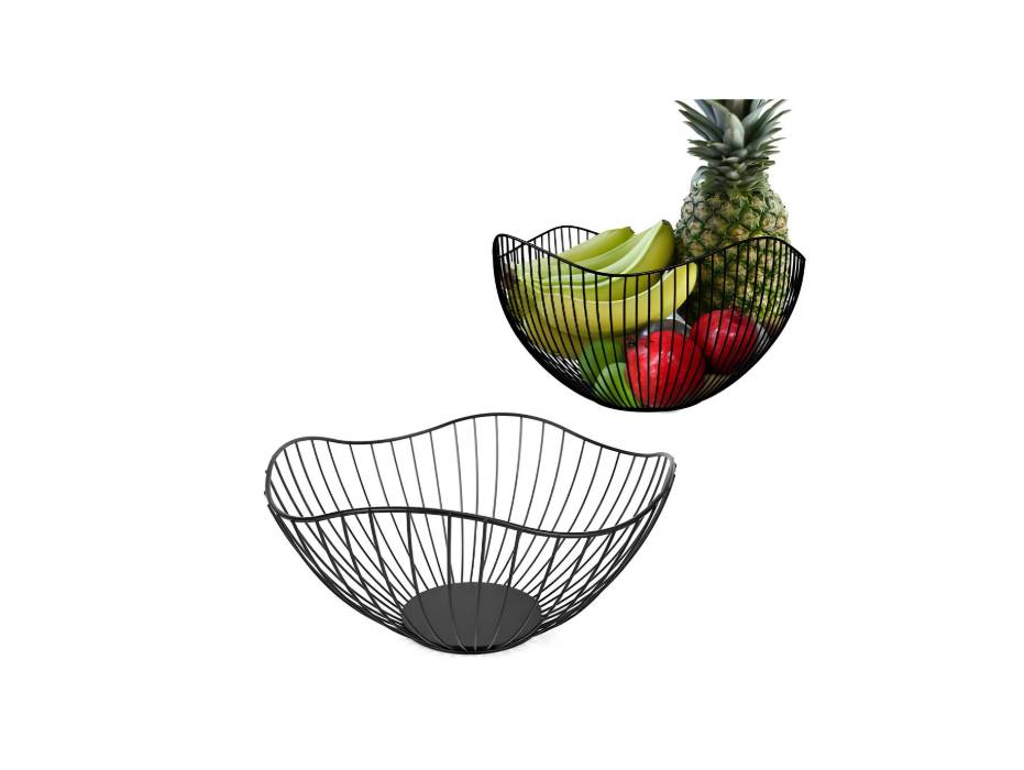 Big Fruit/Vegetable Wave Metal Wire Bowl Fruit Basket