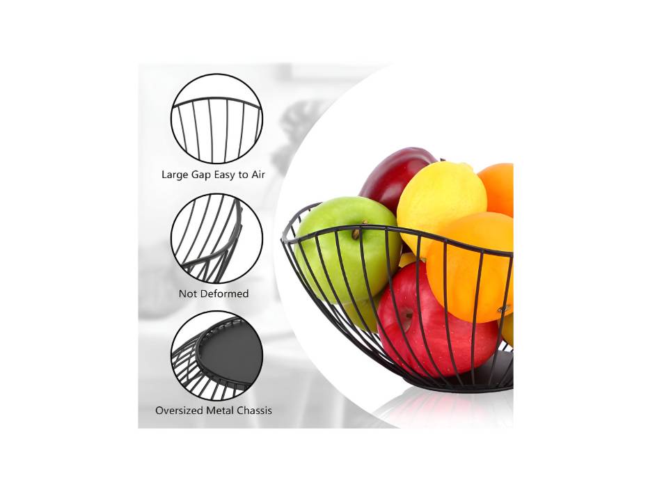 Big Fruit/Vegetable Wave Metal Wire Bowl Fruit Basket