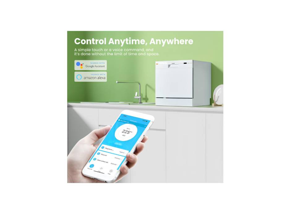 COMFEE' Dishwasher 8 Place Settings with 7 Programs, Super Quiet and Quick, LED Display, Delay Start and WiFi Function APP Control