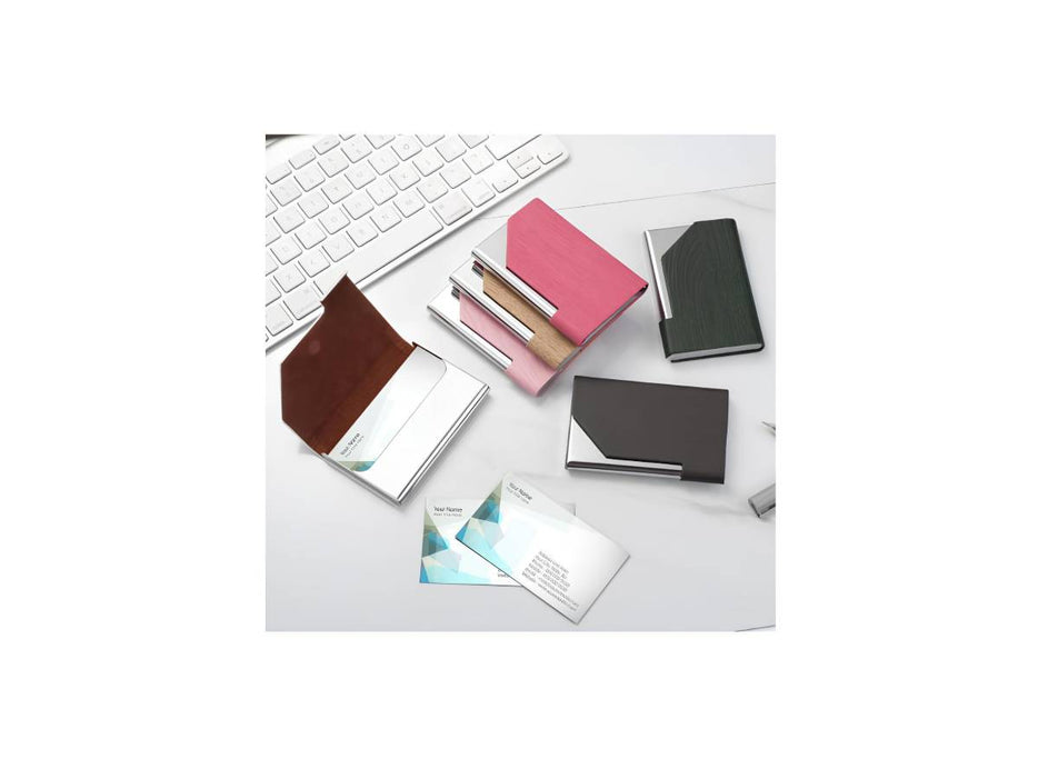 Business Card Case Holder with PU Leather Case and Magnetic Shut