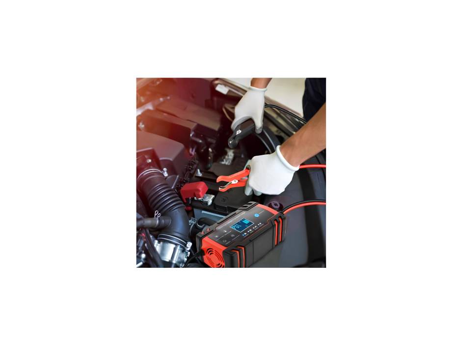 Car Battery Charger & Maintainer, 12V 8A / 24V 4A, with 3-Stage Automatic Trickle and 6 Functions