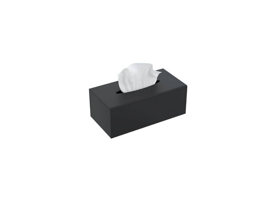 Acrylic Tissue Box Cover with Magnetic Locking, 25L x 13W x 8.9Hcm, Black