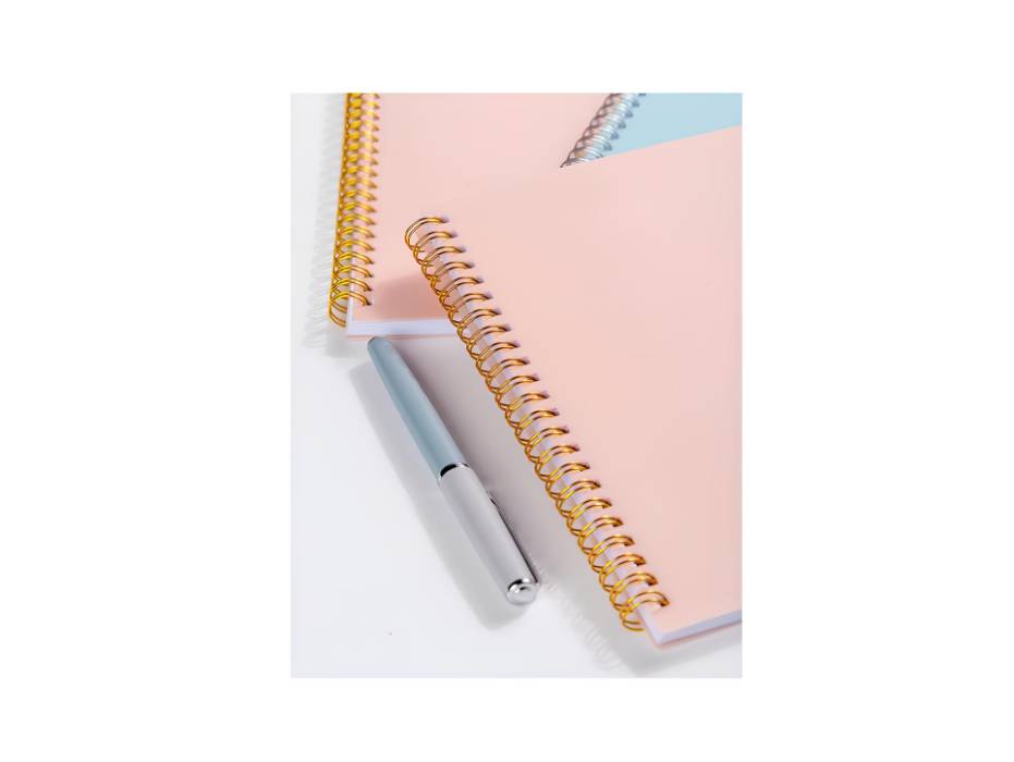 Undated Weekly Planner Notebook, Spiral Binding, A5, 8.3" x 5.8" - Pink