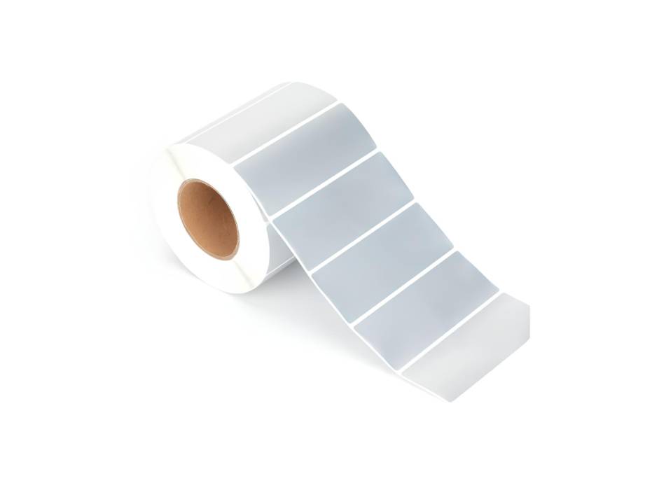 Pet Silver Label 100mm x 38mm, 40mm core, 1000 labels