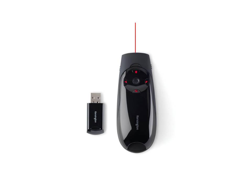 Kensington Presenter Expert - Wireless USB Presentation Clicker with Red Laser Pointer and Cursor Control, Windows & macOS - 45m Range