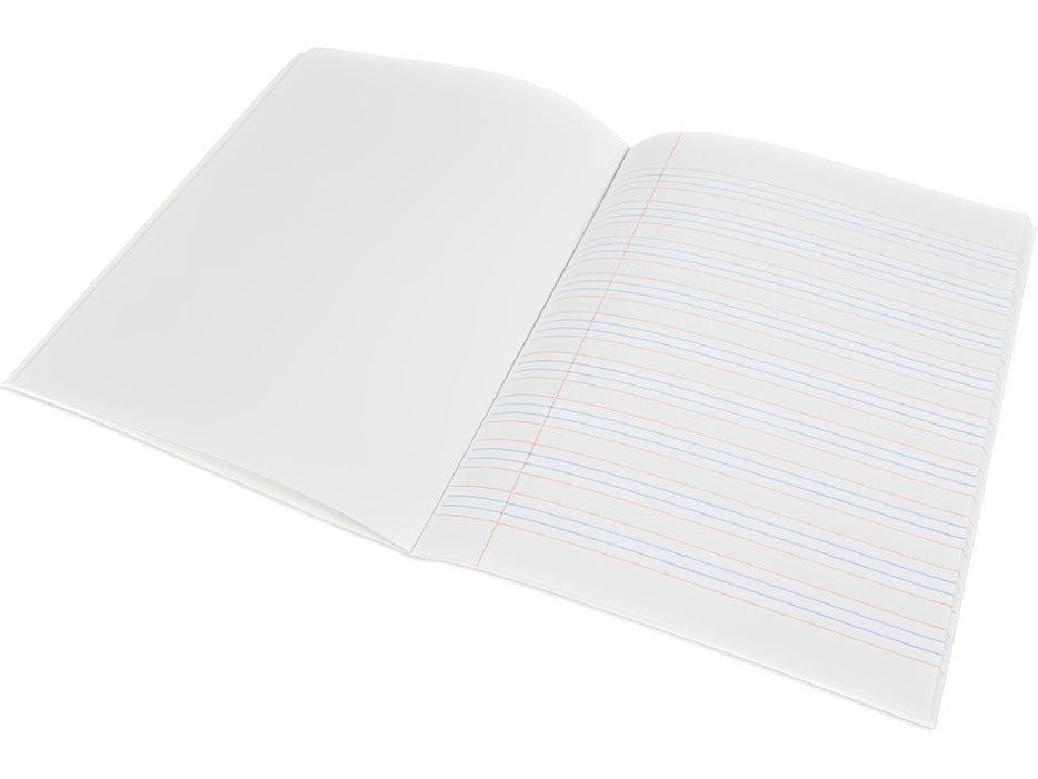 FIS Exercise Book, 165x210, 50sheets, 100pages, 4 Line with Left Margin, 12pcs/pack, Neon Blue Cover