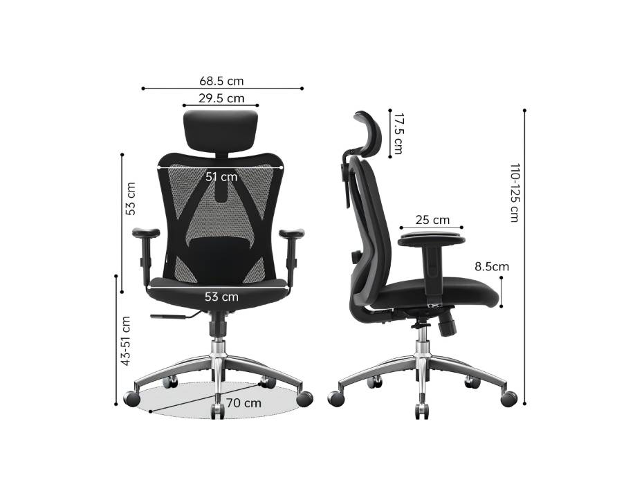 M18 Racing Style Gaming Chair Ergonomic Design - Premium Adjustable Headrest & Lumbar Support, Breathable Mesh High Back Computer Chair for Long Hours Comfort (Black)