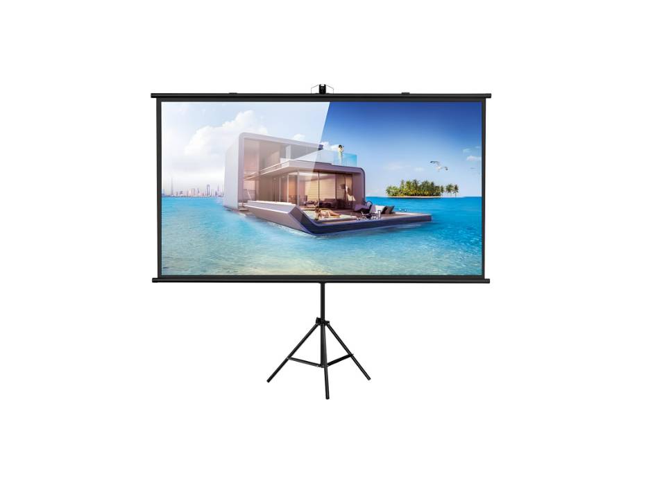 CRONY 72 inch projector screen with stand Portable Foldable Projection Movie Screen Fabric