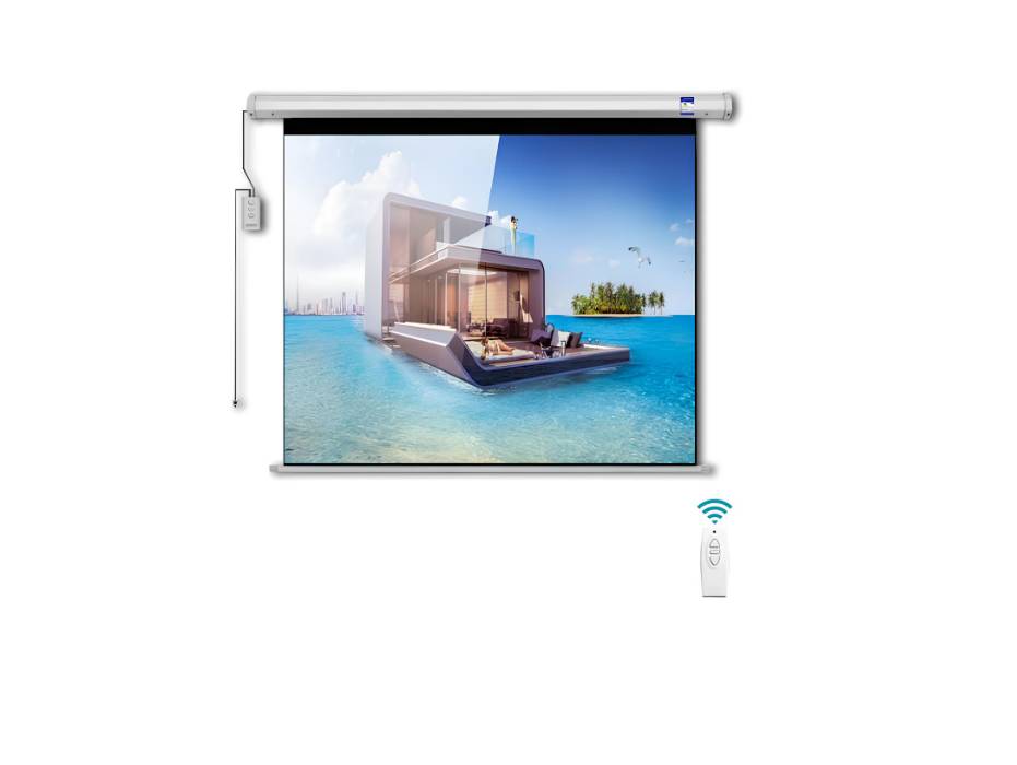 CRONY 120 inch 4:3 Projection Screen, Automatic Lifting Remote Control, HD Wall Hanging Projection Screen