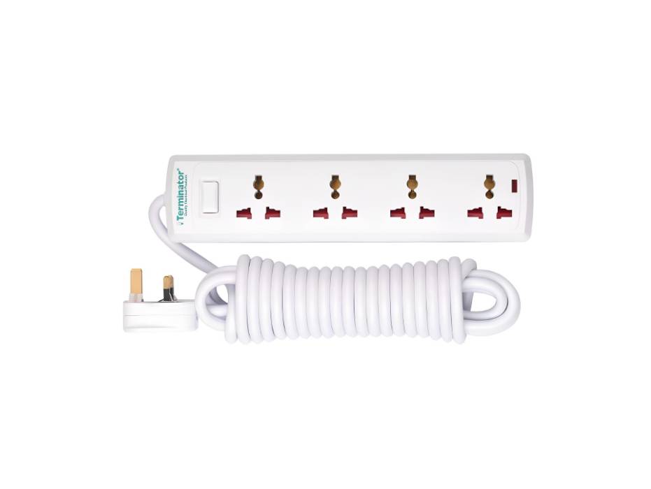 Terminator 4 Way Universal Power Extension Socket With Master Switch, Indicator and 3M Cable - TPB 524-3M | Dubai & Abu Dhabi, UAE | Altimus.Office