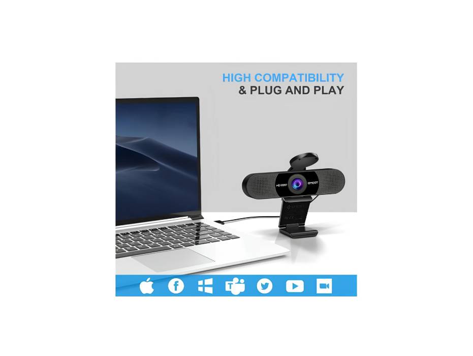 EMEET C960 4K Webcam, Sony Sensor, PDAF Auto Focus, Dual AI Noise-Cancelling Mics, 73° FOV, Plug&Play Webcam w/Privacy Cover