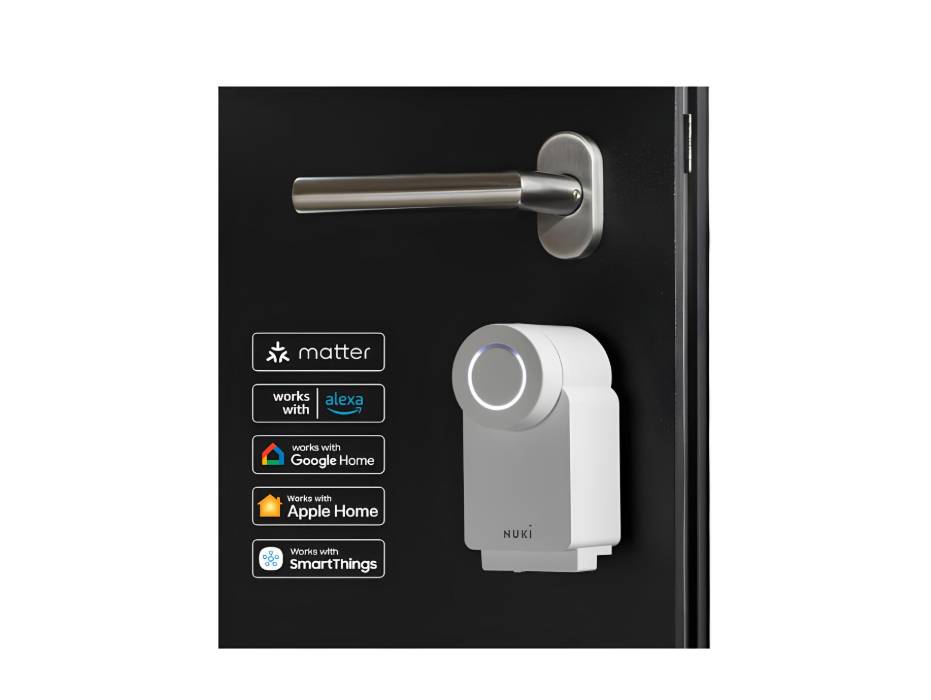 Nuki Smart Lock (4th Generation) for Euro Profile Cylinder, Smart Door Lock for Keyless Access With No Screwing or Drilling Required, Retrofittable Electronic Door Lock