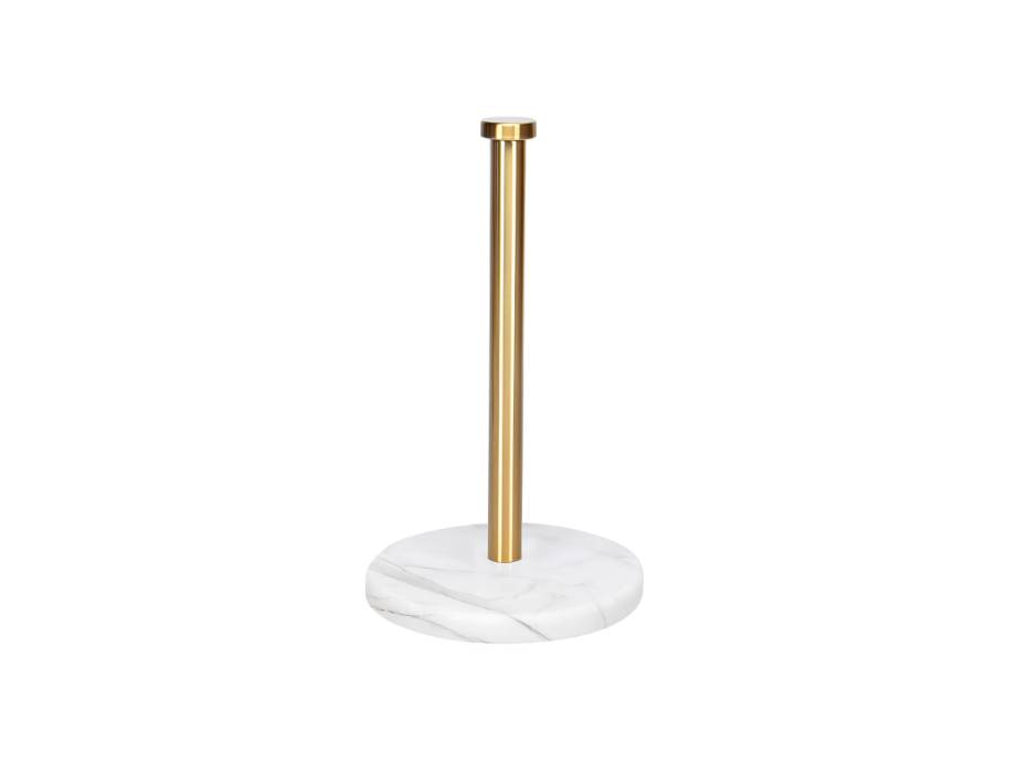 NearMoon Standing Kitchen Towel Roll Holder with Marble Base, Brushed Gold