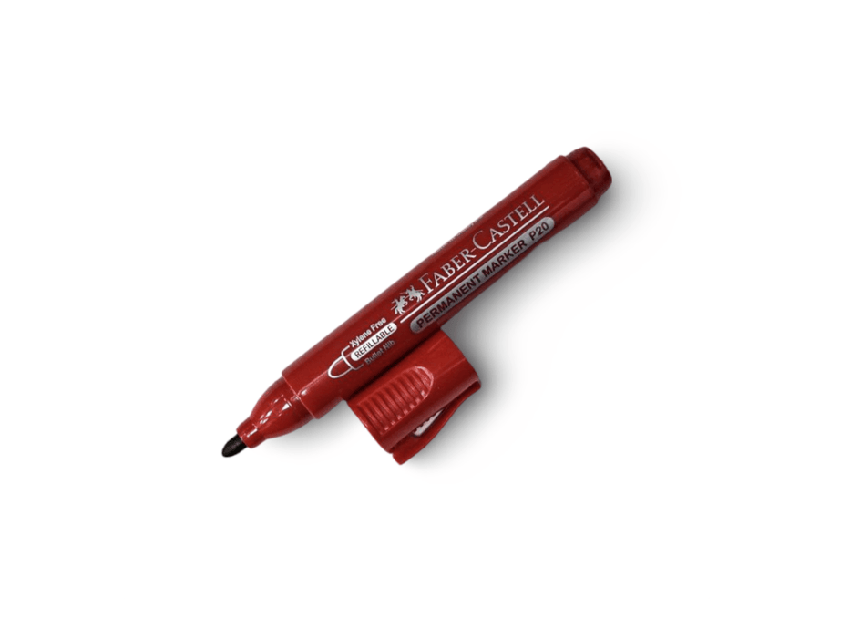 Faber Castell Permanent Marker, Bullet Tip, Red - Altimus