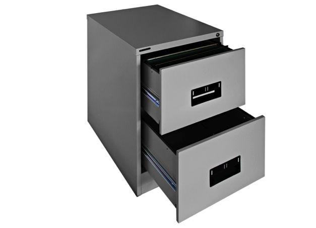 Hadid 2 Drawers Metal Filing Cabinet, Grey - Altimus