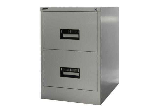 Hadid 2 Drawers Metal Filing Cabinet, Grey - Altimus
