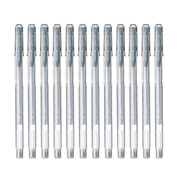 Uni-ball Signo Gel Ink Pen, Silver 12pcs-box, MI-UM100SR - Altimus