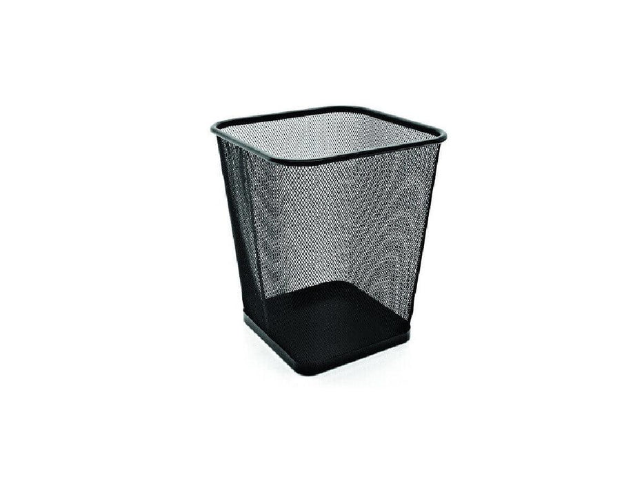 Deluxe Metal Mesh Waste Bin, Square, Medium, Black - Altimus