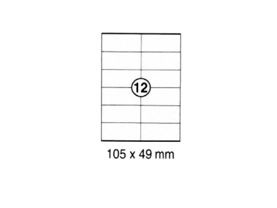 xel-lent 12 labels-sheet, straight corners, 105 x 49 mm, 100sheets-pack - Altimus