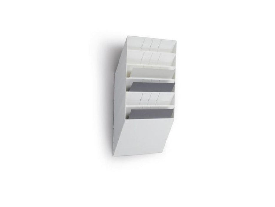 Durable FLEXIBOX 6 A4 Landscape, Wall Mounted Brochure Holder, 6 Tier, White - Altimus