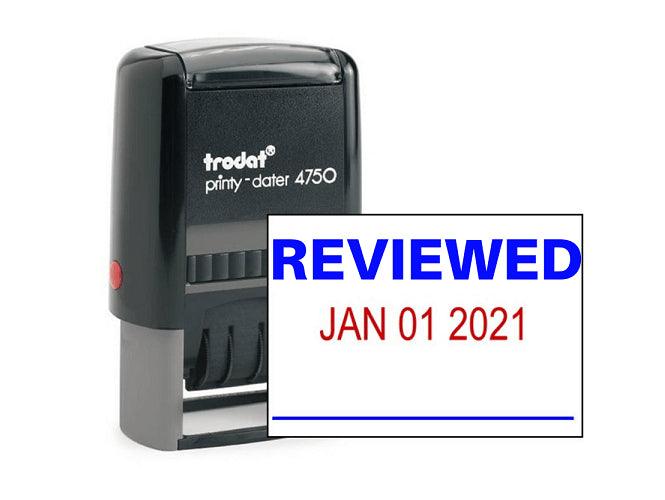 Trodat Printy 4750 Self Inking Dater Stamp "REVIEWED" - Altimus