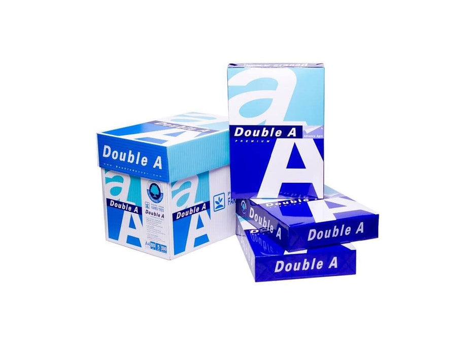 Double A Premium Photocopy Paper, A4 Size, 80 gsm, 5 Reams - Box - Altimus