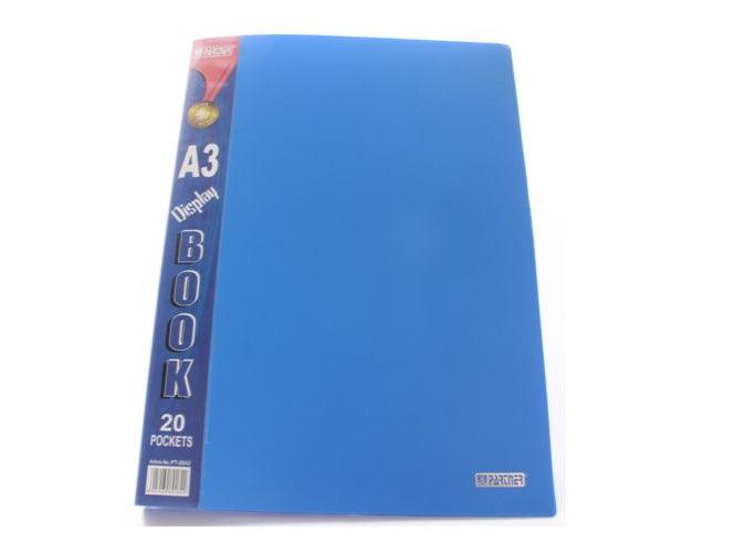 Partner Clear Book A3, Assorted Colors, 20 Pockets - Altimus