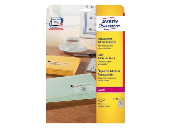 Avery L-7551 Clear Mailing Label, 25sheets/pack - Altimus