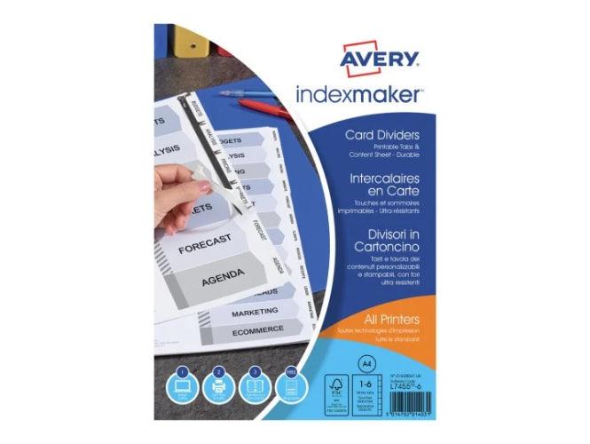 Avery IndexMaker Dividers, 6 Tabs with Clear Tab Labels (01638061) - Altimus