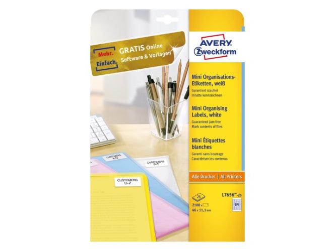 Avery L7656-25 Multipurpose Labels 46 x 11.1 mm, Laser, White - Altimus