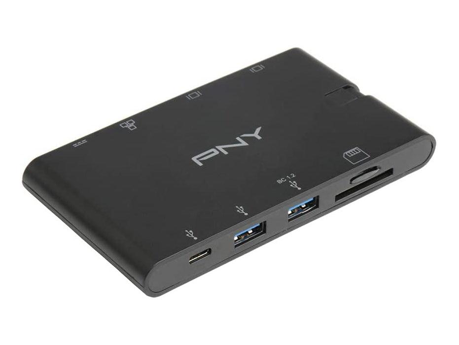 PNY 9 in 1 Mini Portable USB-C Power Hub with Integrated USB-C Cable for USB-C - Altimus