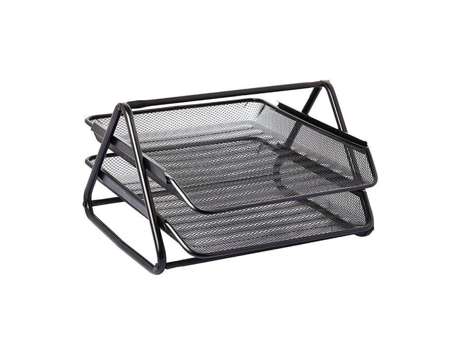 Partner Metal Mesh 2 Tier Document Tray Black - Altimus